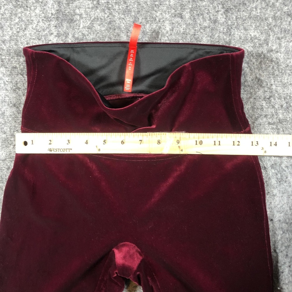 SPANX Velvet Leggings Womens M Red High‎ Rise Slimming Stretch Ankle Pull On - Picture 8 of 16